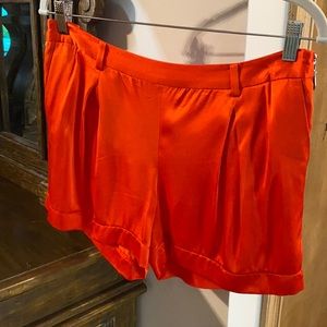 L.A.M.B. Dress shorts, red, satin